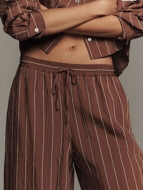 Brooklyn Tie Front Printed Pull-On Pants by Mauve